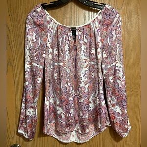 White House Black Market Multicolor Paisley Blouse